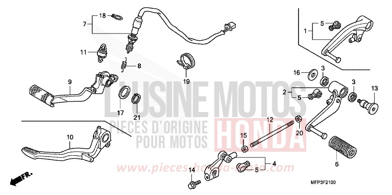 PEDALE for CB1300 Super Bold'or PEARL SUNBEAM WHITE (NHA66DF) from 2009